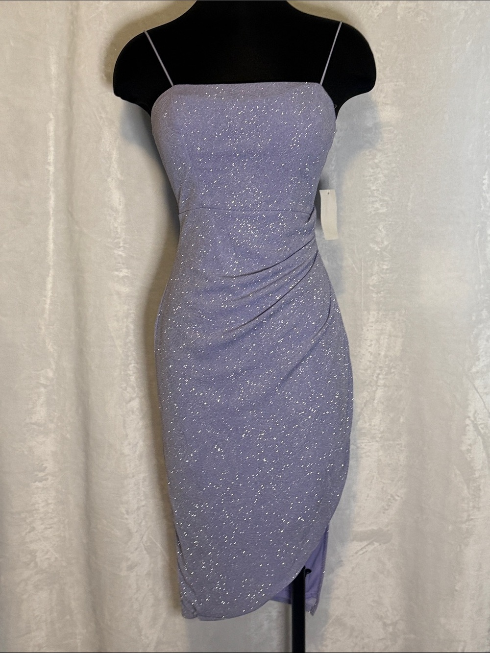 Lavender Sparkle Spaghetti-Strap Dress
